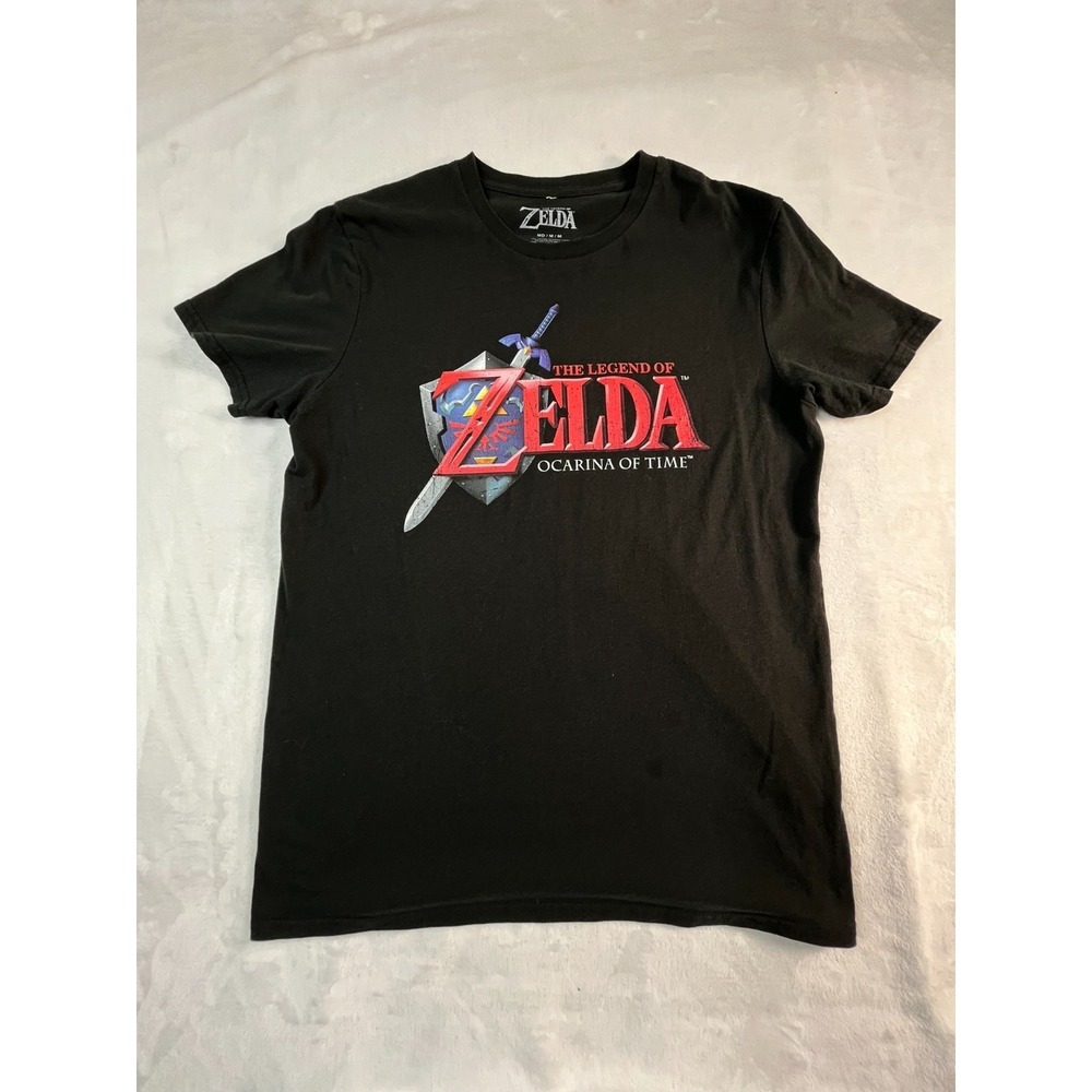 The Legend of Zelda Ocarina of Time Mens M Shirt Black‎ Graphic Print